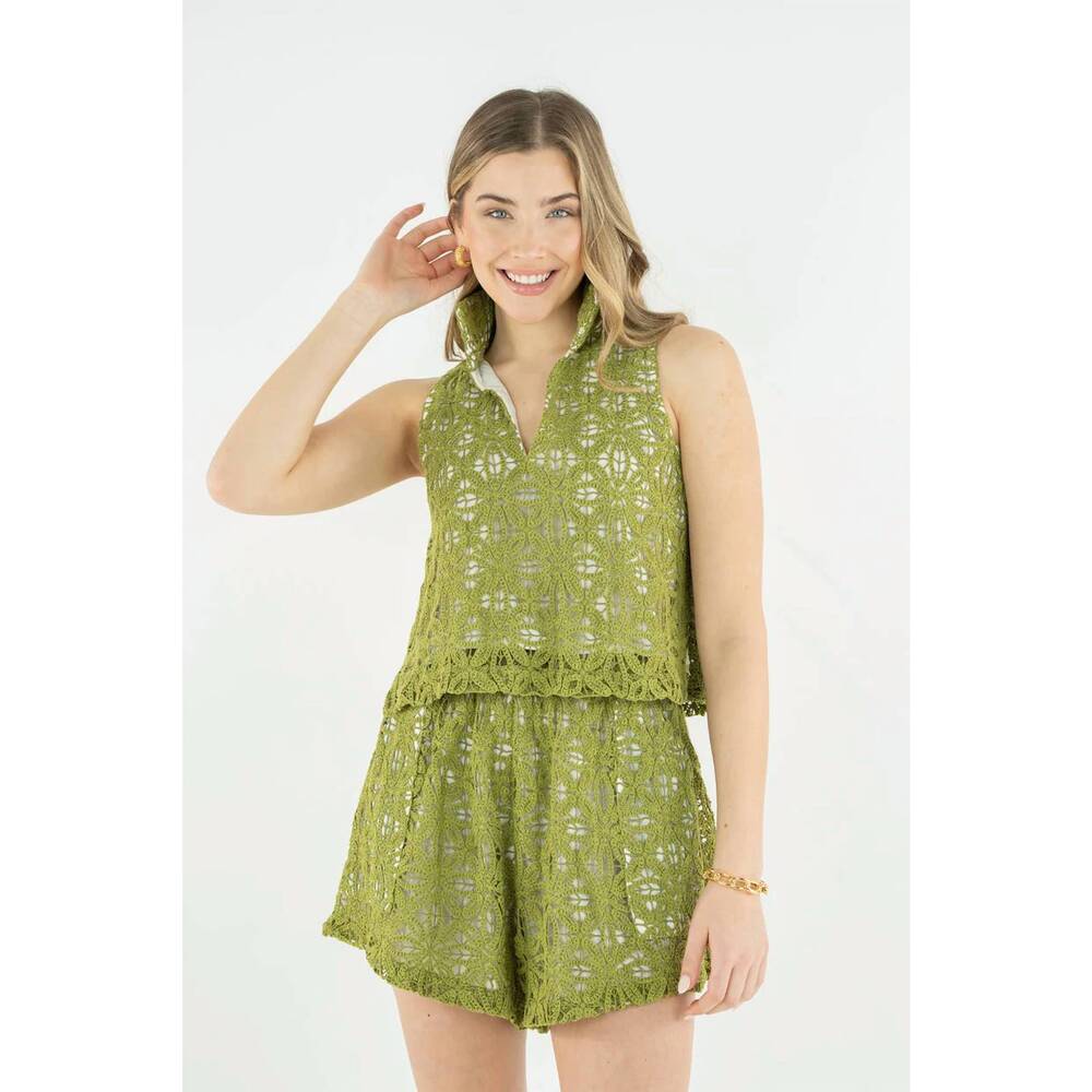 NEW EMILY MCCARTHY lucy cropped top in olive hour